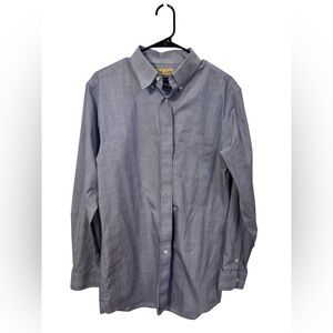 Roundtree & Yorke Gray Plaid Button-Down Shirt